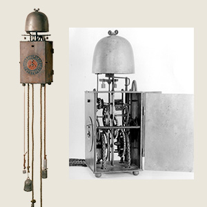 Early lantern clock with a single-foliot balance