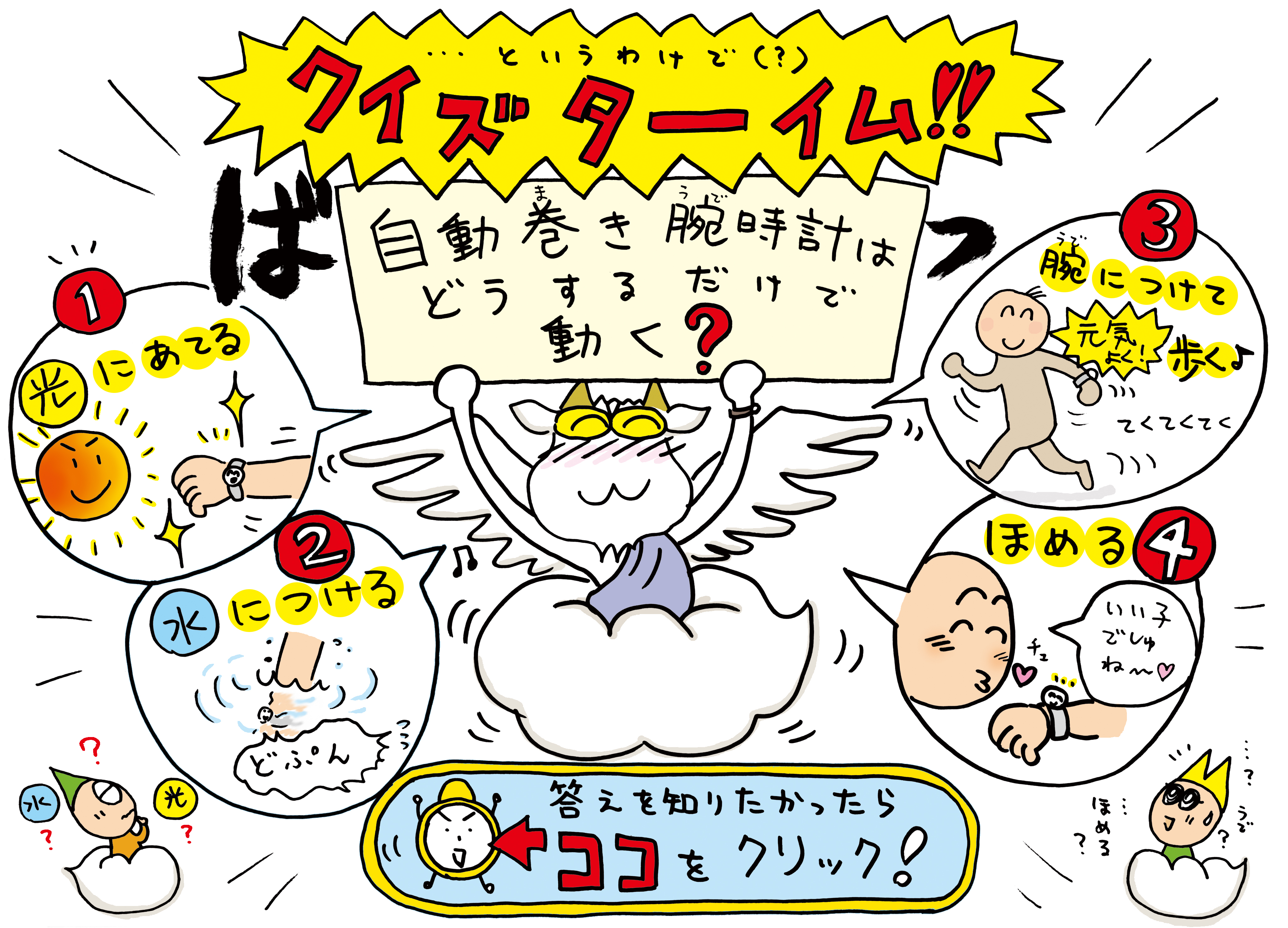 自動巻き腕時計 はどうするだけで動く 時のハテナにせまる キッズタイム 時と時計を楽しくまなぼう